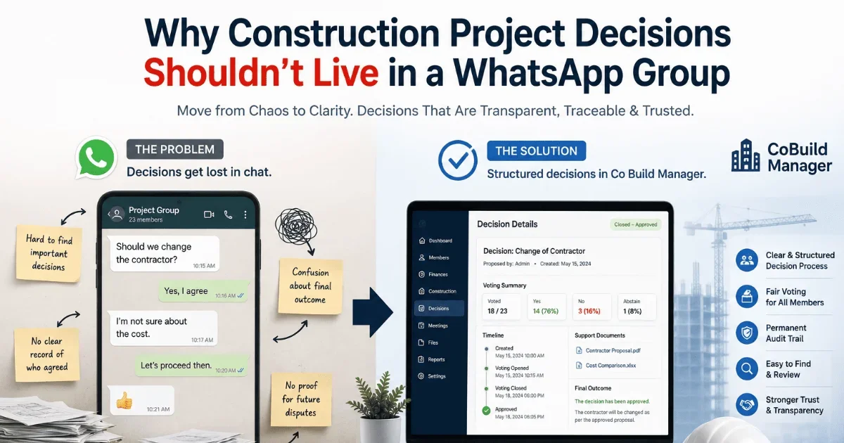 Why Construction Project Decisions Shouldn’t Live in a WhatsApp Group